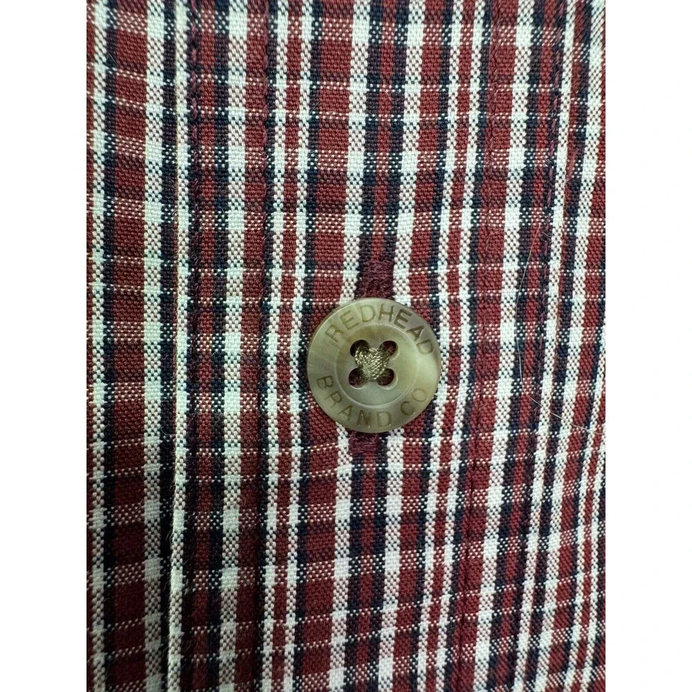 Red Head Men's Red Plaid Long Sleeve Button Down Shirt Size XL - Picture 3 of 6